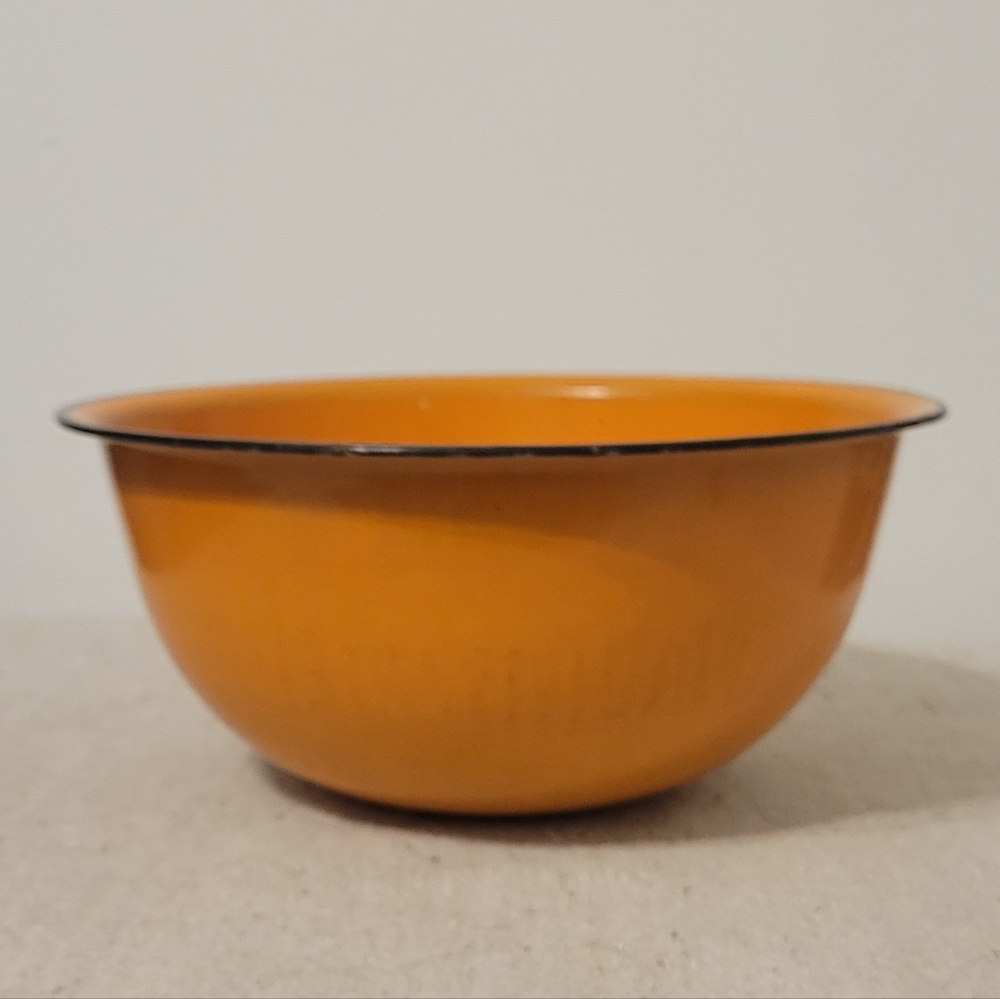 Vintage Orange Metal Bowl